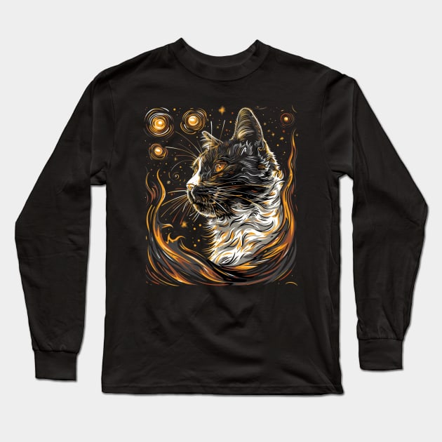 Catzilla Cat Strikes Back Long Sleeve T-Shirt by BilodeauBlue